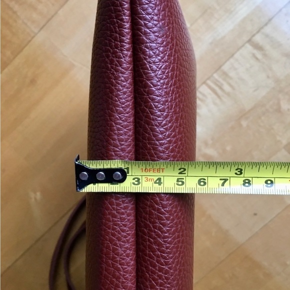 Vince Camuto Brown Pebble Vegan Faux Leather Shoulder Tote, Black Stripe - Picture 17 of 17